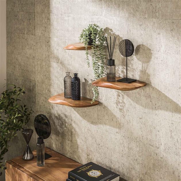 Kalfort Charles Wandplank/Tv meubel Acaciahout 200x25x8cm | Leen Bakker