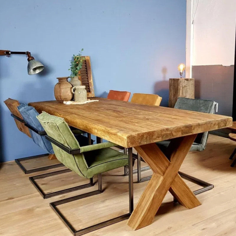 Eettafel Luno Naturel Teakhout 240 cm