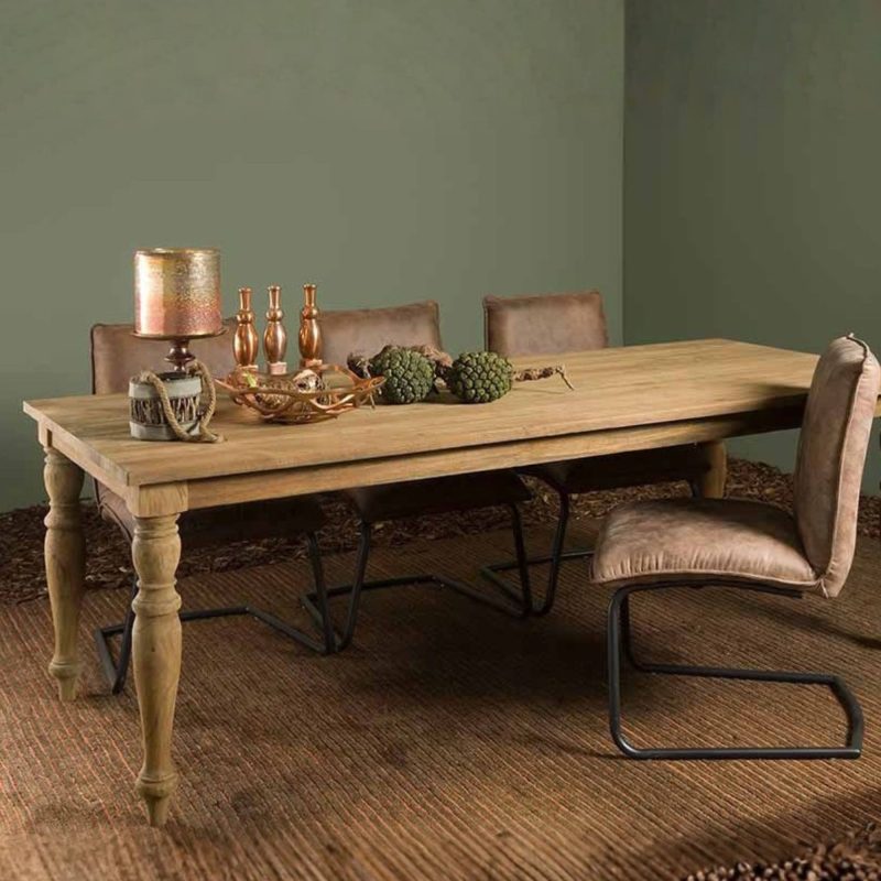 Eetkamertafel Bologna Naturel Teakhout 240 cm